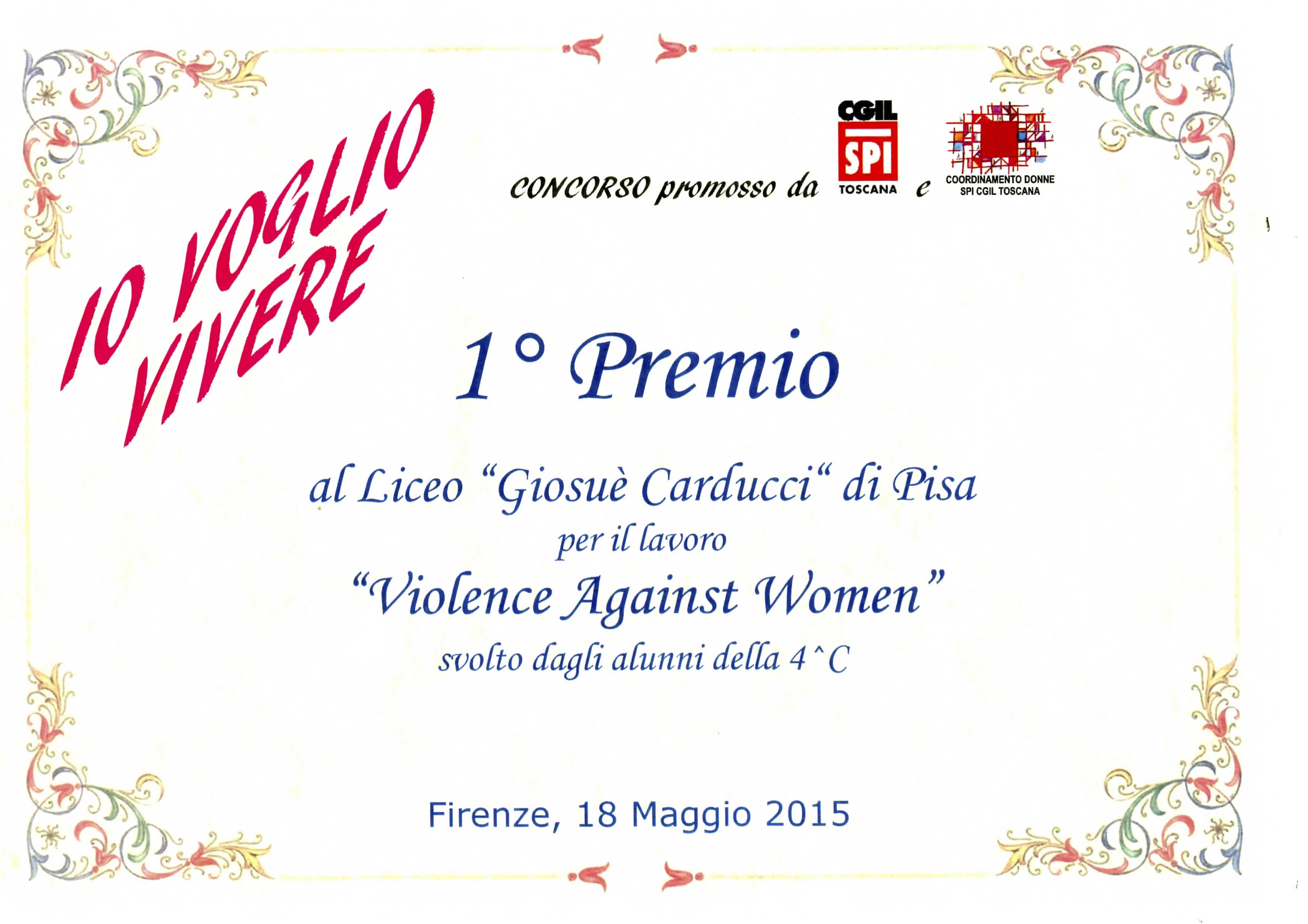 Attestato 1° premio