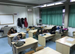 Alunni durante il test